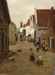 Hollandse dorpsstraat door Max Liebermann